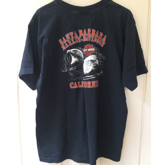 Harley Davidson Flaming Eagle Santa Barbara Tshirt - Picture 6 of 7